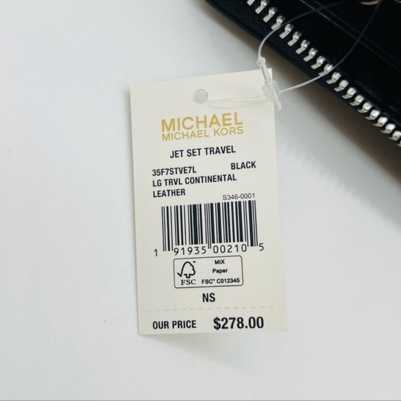 Michael Kors Large Continental Wallet Wristlet Leather Black - Picture 7 of 7